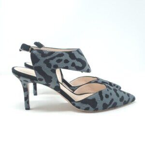 NICHOLAS KIRKWOOD Leopard Print Leather Pointed Toe Ankle Strap Heels